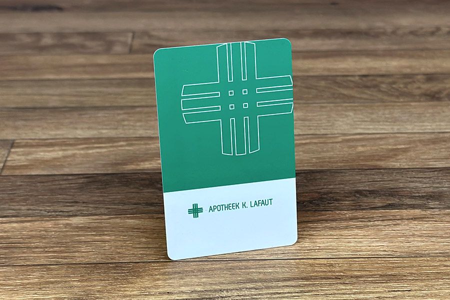 klantenkaart voor een apotheek in de vorm van een PVC kaart